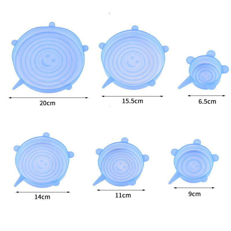 12 db Újrafelhasználható szilikon edény fedeles tál fedelek csomagoló nyújtható tartósító fólia készlet konyhai eszközök
