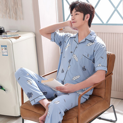 Pijamale bărbați cu imprimeu din două piese