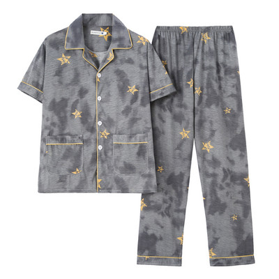 Pijamale bărbați cu imprimeu din două piese