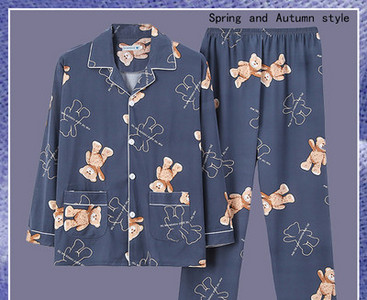 Pijamale pentru bărbați cu guler și buzunar clasic