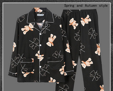 Pijamale pentru bărbați cu guler și buzunar clasic