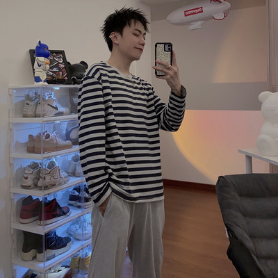 Pijama bărbătească din două piese - cu buzunar și guler clasic