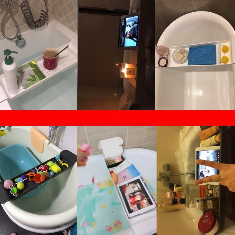 Bambuko laikymo vieta Vonios vonios lentyna Aufbewahrung Badewanne De Bain laikiklio priedai Plateau Tablette Baignoire vonios padėklas