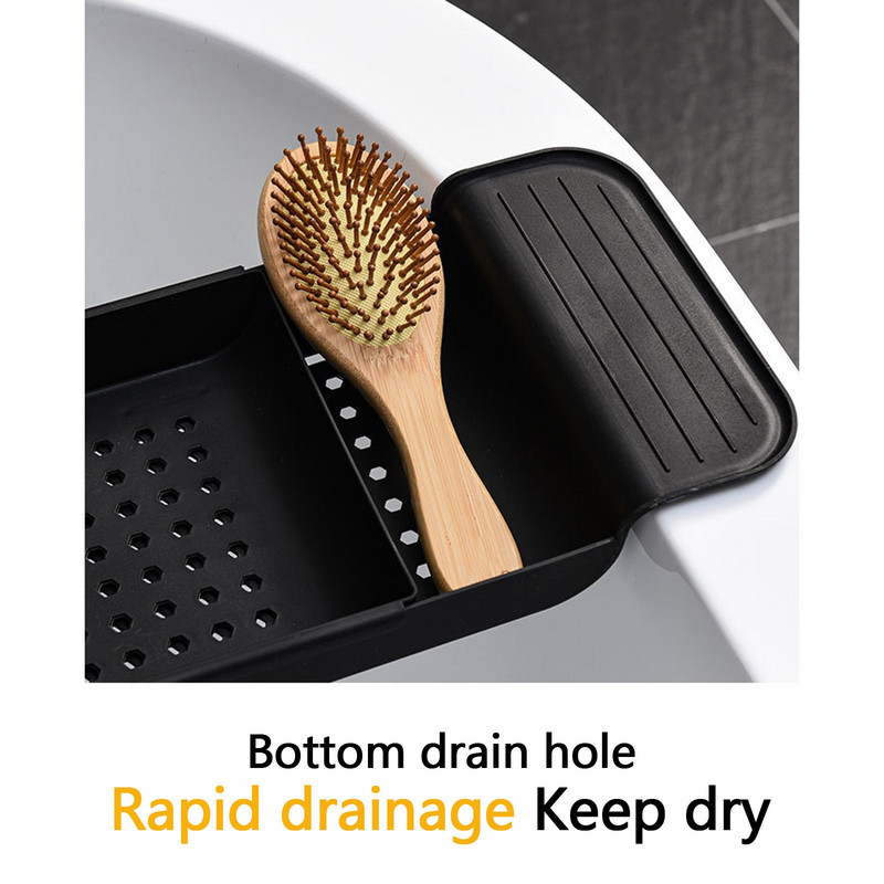 Fürdőkád polc tálca Bővíthető fürdőkád Caddy műanyag többfunkciós kádtároló állvány Könyv boros telefontartó Fürdőszoba rendező