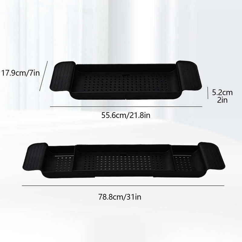 Fürdőkád polc tálca Bővíthető fürdőkád Caddy műanyag többfunkciós kádtároló állvány Könyv boros telefontartó Fürdőszoba rendező