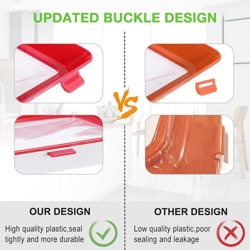 4 db kreatív élelmiszer tartósító tálca Vákuumos frissentartó tányér Élelmiszer friss tároló edény Négyzet alakú okos tálca ételtálca