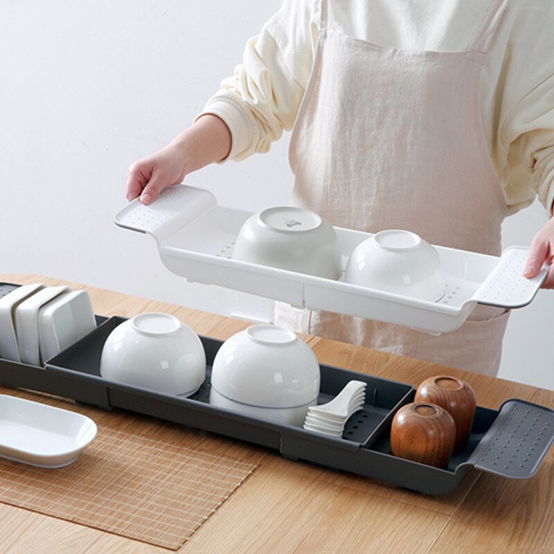 Tavă de baie Cutie retractabilă multifuncțională Accesorii de machiaj suport de depozitare Raft extensibil Lavoar cadă duș bucătărie