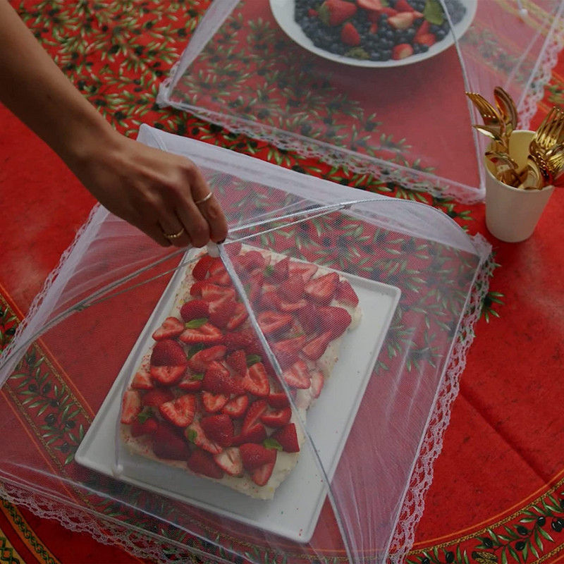6 ks skladacích umývateľných sieťovaných pokrievok do domácnosti, piknikových, BBQ, párty, proti hmyzu, moskytiér, stan, kryt na jedlo, dáždnik, kuchynské náradie YJN