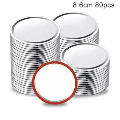 80/100 vnt. įprasti burnos konservavimo dangteliai 70/86 mm masoniniai stiklainiai konservavimo dangteliai. Daugkartinio naudojimo padalinto tipo dangteliai, nepraleidžiantys nuotėkio, priedas LBS pristatymas