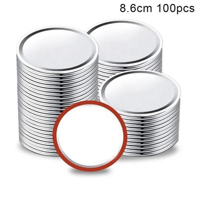 80/100 vnt. įprasti burnos konservavimo dangteliai 70/86 mm masoniniai stiklainiai konservavimo dangteliai. Daugkartinio naudojimo padalinto tipo dangteliai, nepraleidžiantys nuotėkio, priedas LBS pristatymas