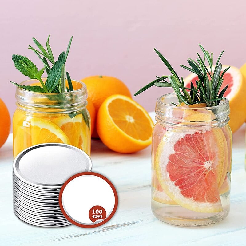 80/100 vnt. įprasti burnos konservavimo dangteliai 70/86 mm masoniniai stiklainiai konservavimo dangteliai. Daugkartinio naudojimo padalinto tipo dangteliai, nepraleidžiantys nuotėkio, priedas LBS pristatymas