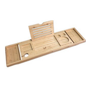 Podesivi stalak za kadu od bambusa i drveta