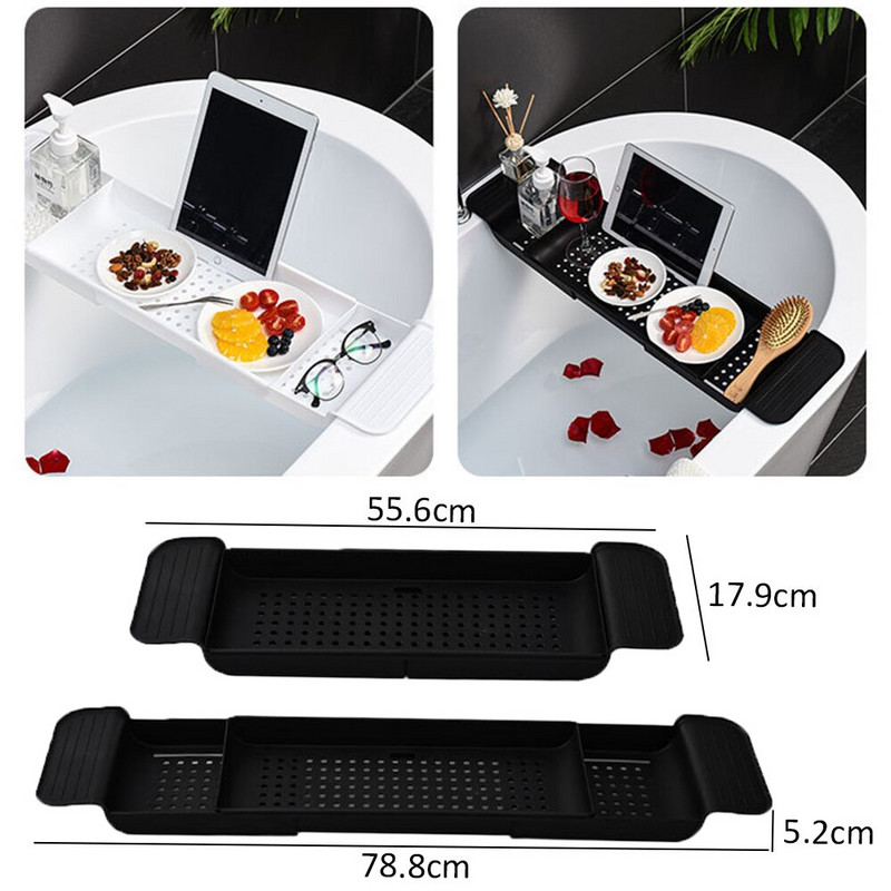 Kupaonica Stalak za pohranu na uvlačenje Kada Plastična knjiga Vino Telefon Držač za tablet Višenamjenska kada Polica za poslužavnik Držači kuhinjskog sudopera