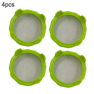 4 Pack Sprouting Lid Stand Πτυσσόμενα Sprouter Μαύρα αντιολισθητικά ικριώματα για καπάκι βάζου Mason