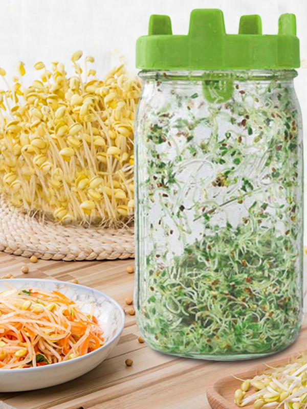 4 Pack Sprouting Kaas seisab kokkupandav Sprouter must libisemiskindlad tellingud Masoni purgi kaane jaoks