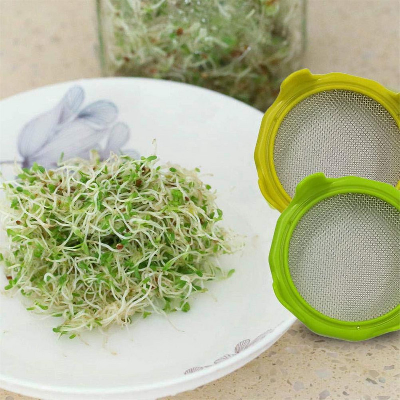 4 Pack Sprouting Kaas seisab kokkupandav Sprouter must libisemiskindlad tellingud Masoni purgi kaane jaoks