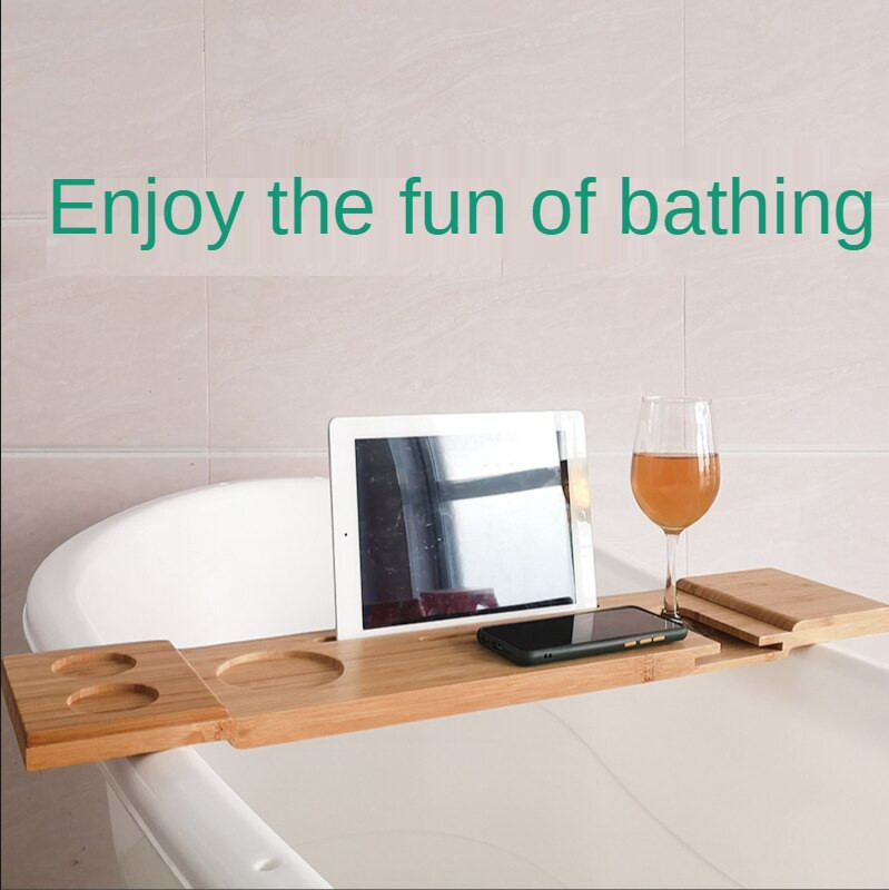 Spa kada za kadu od bambusa Držač za vino Neklizajuće donje strane Dodaci za kupaonicu Višenamjenski stalak za kadu Alat za držač