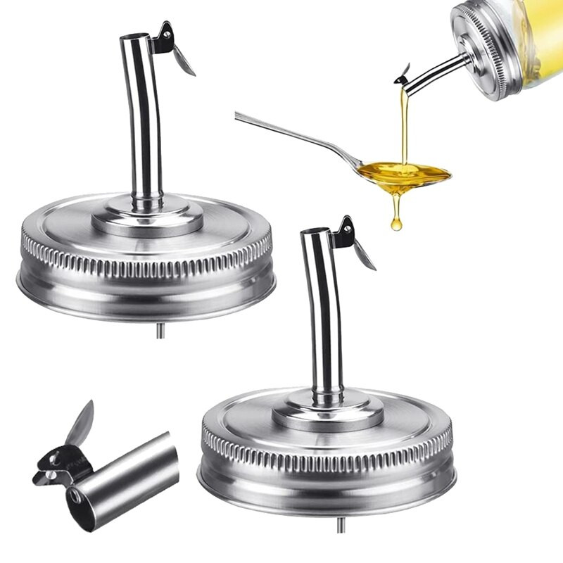 6 ks viečok na nalievanie oleja do zaváracích pohárov Mason Jar, viečka na nálev oleja, 70 mm bežný uzáver na fľašu, dávkovač nalievacieho výlevu oleja s uzávermi