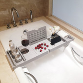 Tavă extensibilă pentru cadă din bambus Tavă pentru cadă de baie Cartea Suport pentru tabletă cu vin Raft de lectură Organizator pentru baie Suport inferior antiderapant