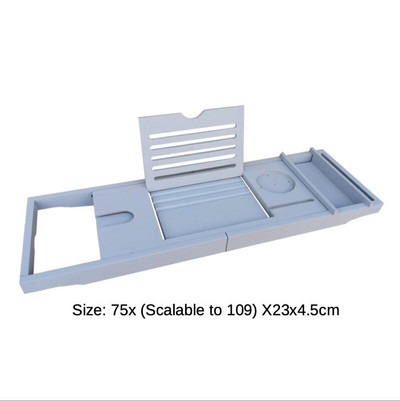Tavă extensibilă pentru cadă din bambus Tavă pentru cadă de baie Cartea Suport pentru tabletă cu vin Raft de lectură Organizator pentru baie Suport inferior antiderapant