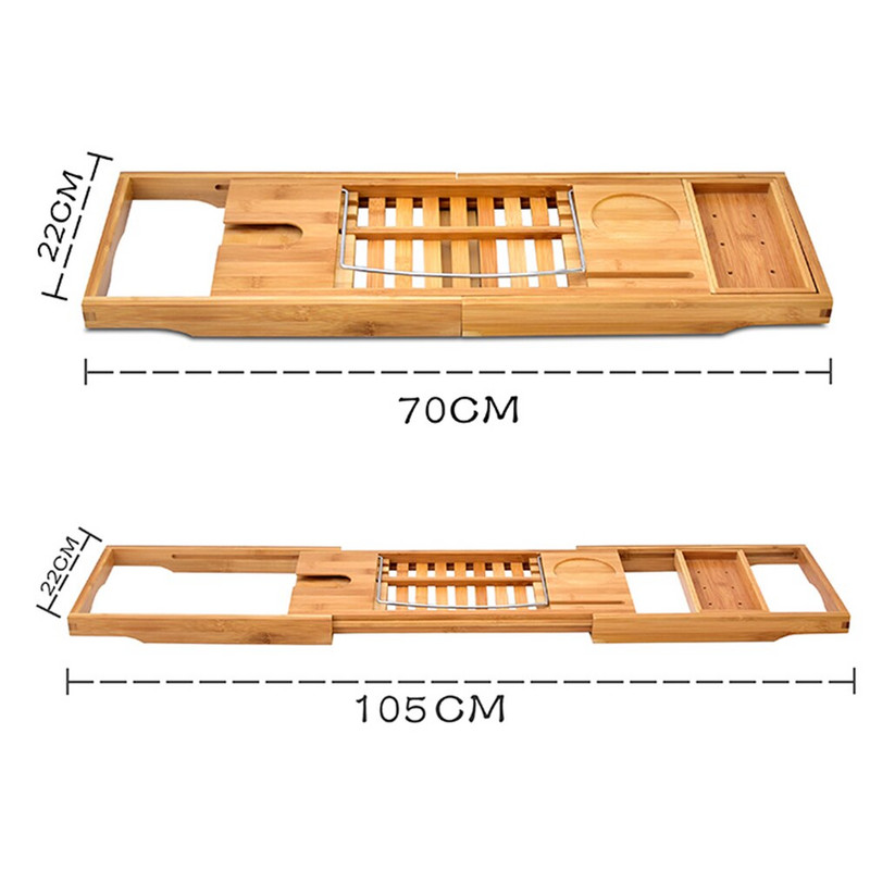 Tava Baie Bambus Retractabil Multifunctional Tavi Din Lemn Suport Cartea Stil Modern