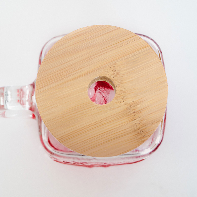 Viečka Pohár Mason Veko Glassslamka Plechovka Pivo Široké hrdlo Drevené Drevené Zaváracie Pohár Kryt Otvor pre Fľaše Poháre Opakovane Použiteľné Náhradné Sóda