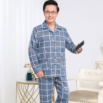 Set pijama bărbați din două piese în carouri