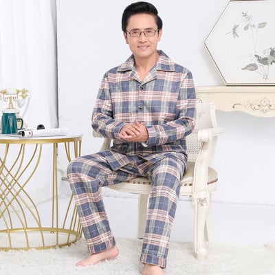 Set pijama bărbați din două piese în carouri