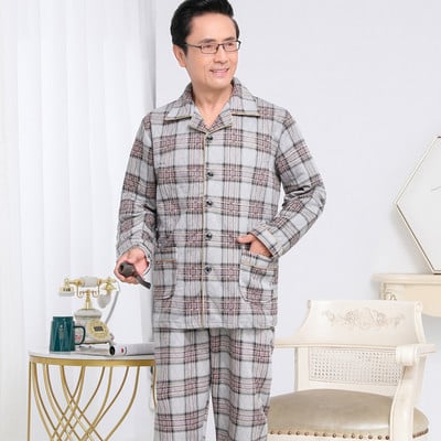 Set pijama bărbați din două piese în carouri