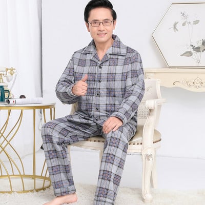 Set pijama bărbați din două piese în carouri