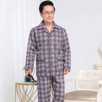 Set pijama bărbați din două piese în carouri