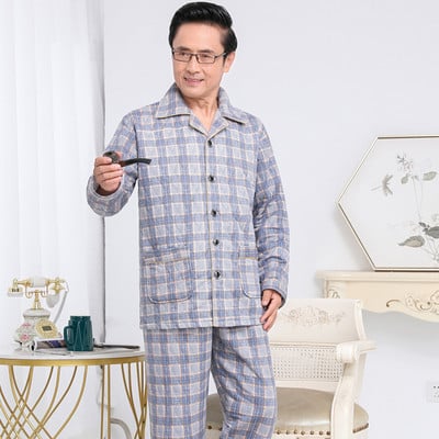 Set pijama bărbați din două piese în carouri