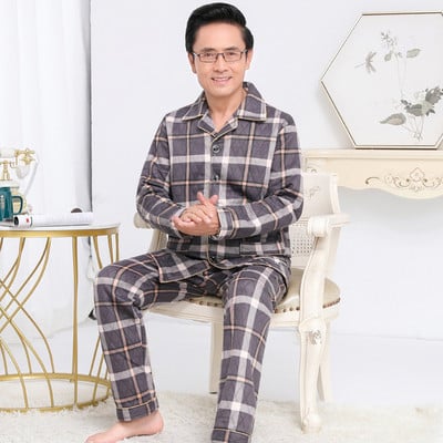 Set pijama bărbați din două piese în carouri