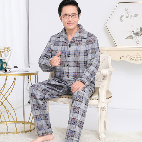 Set pijama bărbați din două piese în carouri