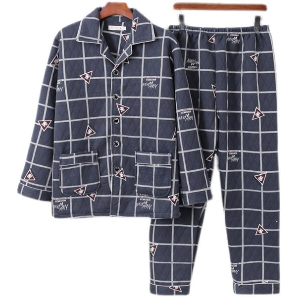 Set pijama bărbați din două piese în carouri