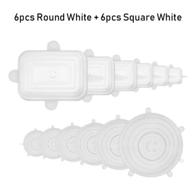 12kom/6kom Silikonski poklopac za hranu za višekratnu upotrebu, rastezljivi poklopci, univerzalni omot za hranu, silikonski poklopac za svježinu, rastezljivi poklopac