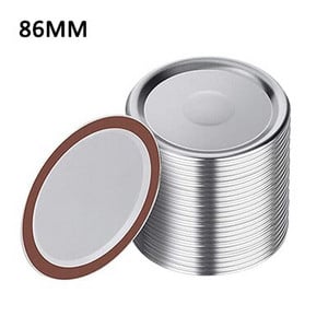 24 ks náhradných viečok na zaváracie poháre Mason so silikónovými tesniacimi krúžkami 70/86 mm, nepriepustné, bežné, opakovane použiteľné, domáce, širokoúhle, zaváracie viečka
