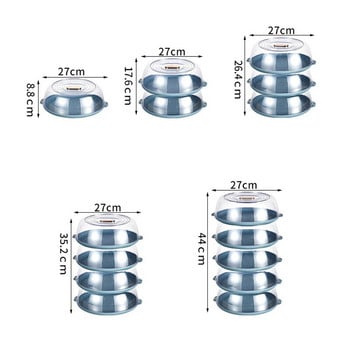 Подреждащи се многослойни капаци за запазване на топлината Ефективно изолират праха Кухненска кутия за съхранение Прозрачен контейнер за храна Поддържат свежи