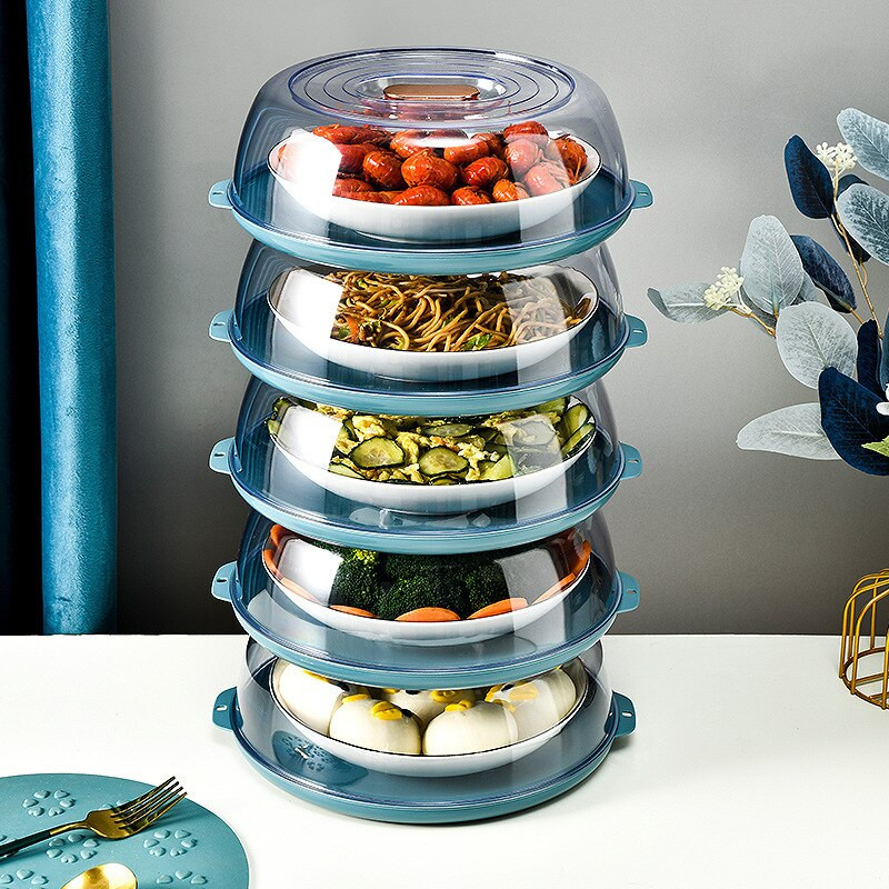 Višeslojni poklopci za očuvanje topline koji se mogu složiti učinkovito izoliraju prašinu Kuhinjska kutija za pohranu Prozirni kanister za hranu Održava svježinu