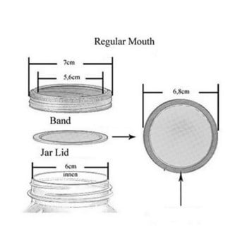 Κανονικά στοματικά καπάκια κονσερβοποιίας Mason 70mm, επαναχρησιμοποιούμενα ασημένια καπάκια στεγανότητας τύπου split με δακτυλίους στεγανοποίησης σιλικόνης