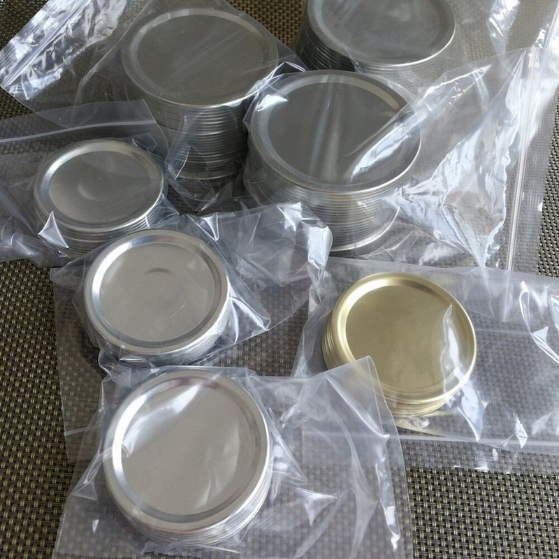 Poklopci za konzerviranje masonskih staklenki s običnim otvorom od 70 mm, srebrni poklopci otporni na curenje za višekratnu upotrebu sa silikonskim brtvenim prstenovima