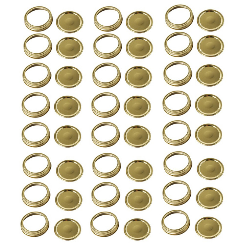 Poklopci za konzerviranje masonskih staklenki s običnim otvorom od 70 mm, srebrni poklopci otporni na curenje za višekratnu upotrebu sa silikonskim brtvenim prstenovima