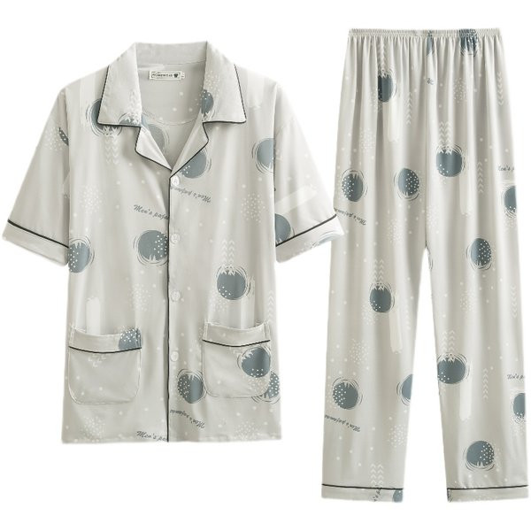 Pijamale bărbați din două piese cu mânecă scurtă