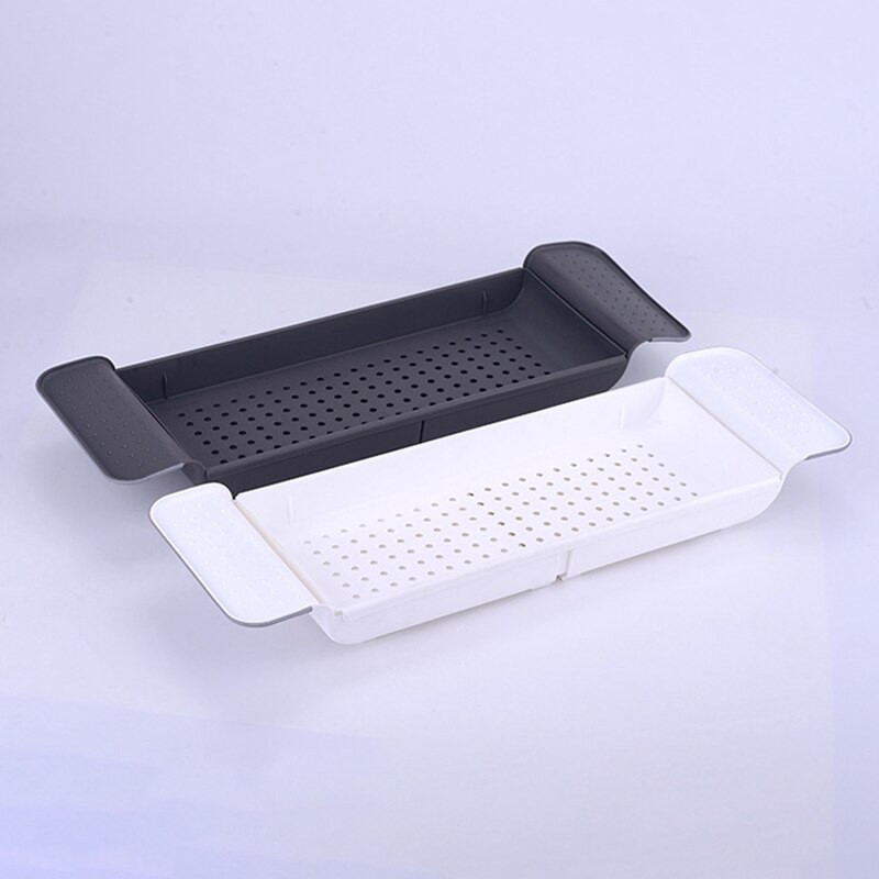 Прибираща се стойка за съхранение на вана Рафт за корита за баня Мащабираема корита за вана Многофункционален органайзер за душ Кухненска мивка Държач за дренаж