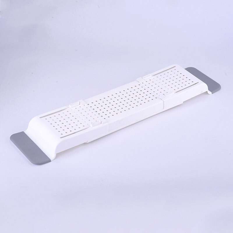 Прибираща се стойка за съхранение на вана Рафт за корита за баня Мащабираема корита за вана Многофункционален органайзер за душ Кухненска мивка Държач за дренаж