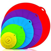 5Pcs/Set Silikonski poklopac zdjele za mikrovalnu pećnicu Poklopci lonca za kuhanje Silikonska folija za hranu Poklopci za usisavanje Alati za kuhanje Kuhinjski pribor