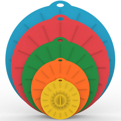 5Pcs/Set Silikonski poklopac zdjele za mikrovalnu pećnicu Poklopci lonca za kuhanje Silikonska folija za hranu Poklopci za usisavanje Alati za kuhanje Kuhinjski pribor