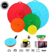 5PCS/Set Univerzalni silikonski usisni poklopac Jednostavno vakuumsko brtvljenje Rastezljiva zdjela za brtvljenje Posuda za posudu za lonce Poklopac za poklopce Kuhinjsko posuđe Pribor