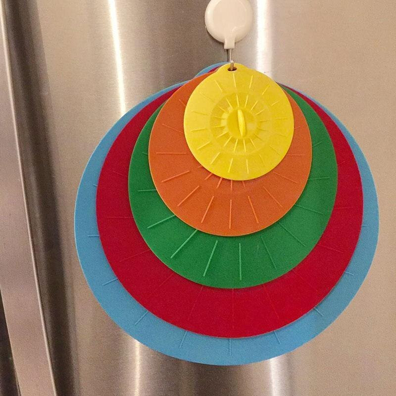 5PCS/Set Univerzalni silikonski usisni poklopac Jednostavno vakuumsko brtvljenje Rastezljiva zdjela za brtvljenje Posuda za posudu za lonce Poklopac za poklopce Kuhinjsko posuđe Pribor