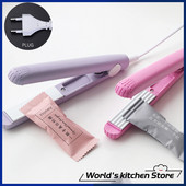 Мини преносима машина за топлинно запечатване на храна Вакуумно запечатване Опаковка за уплътняване Пластмасов импулсен уплътнител Щипки за домакински торбички Ръчно опаковане